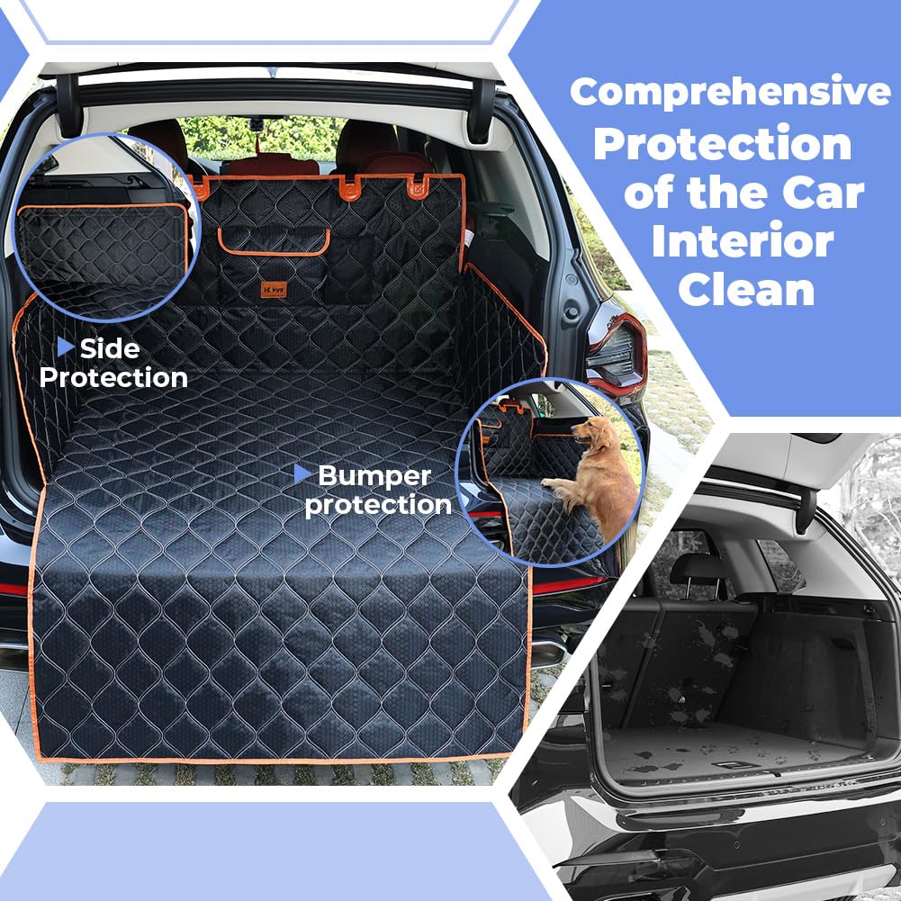 KYG Housse Coffre Voiture Chien Protection Coffre Voiture Chien avec Protection Latérale Imperméable Antidérapant Résistant Housse de Protection Couverture de Coffre 185x105cm