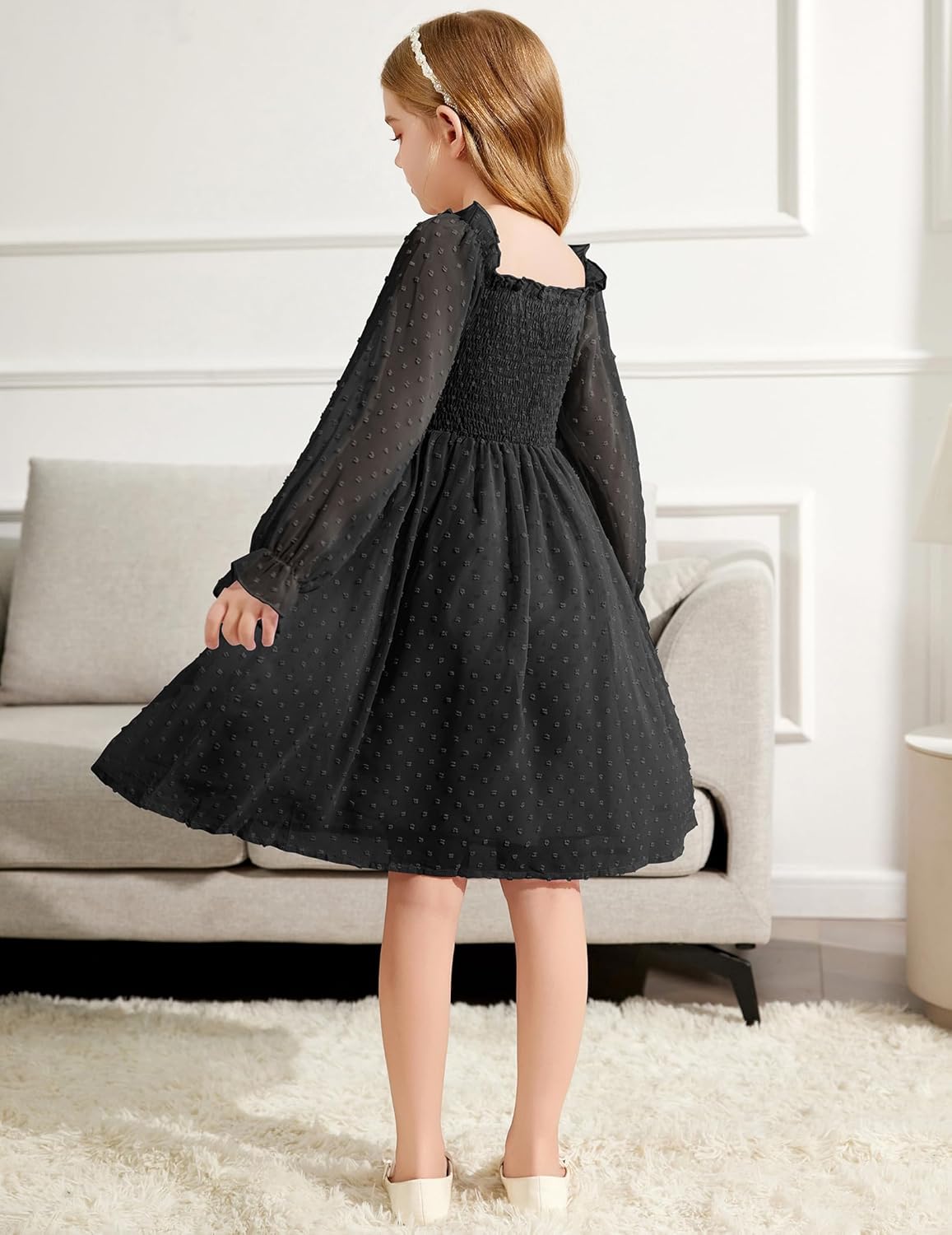 Arshiner Girl Tulle Dress Winter Long Sleeve Teen Girls Party Casual Dresses 5-14Y - Image 8