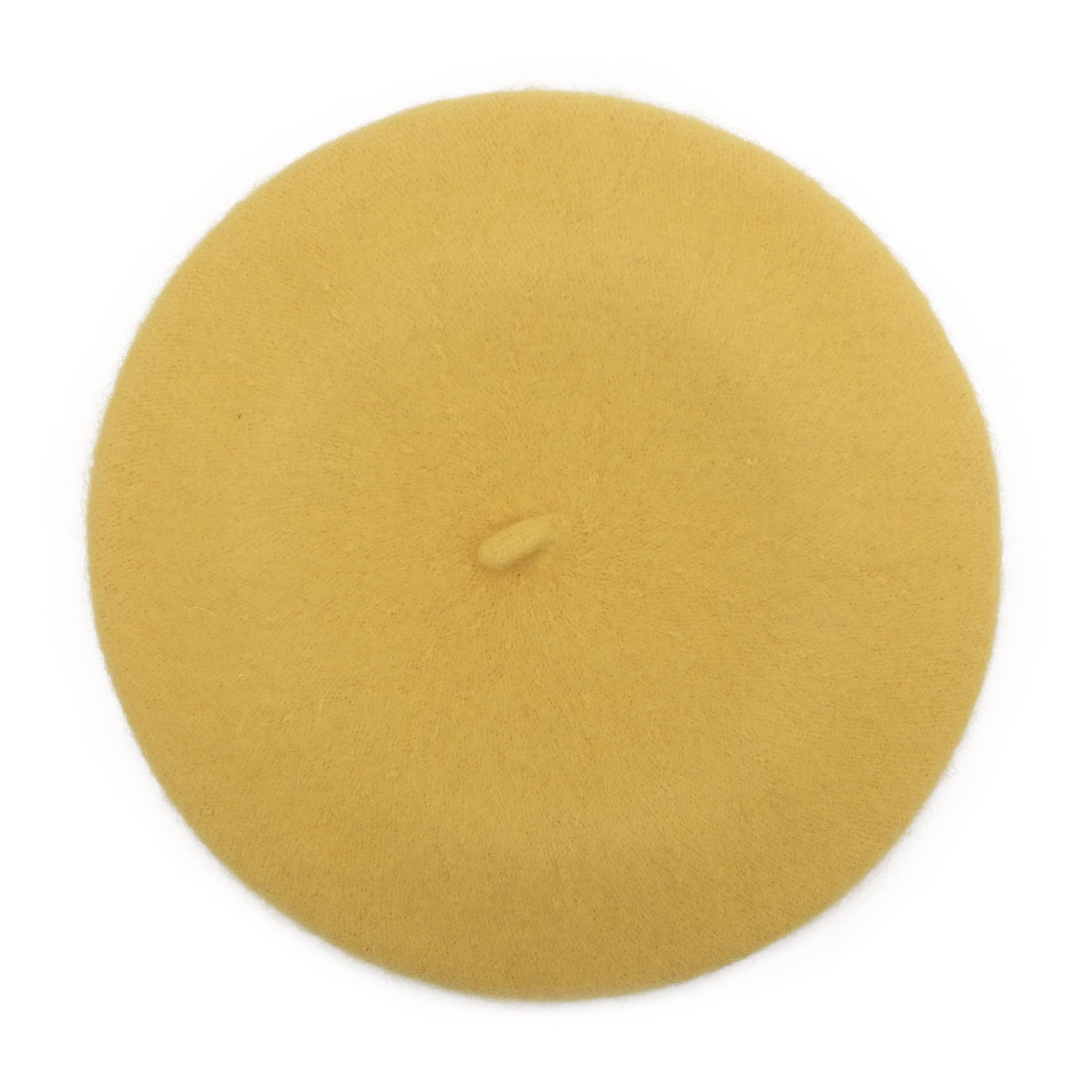 ZLYC Wool Kids Beret Hat Girls Solid Color Artist French Beret Cap(Yellow) - Image 2