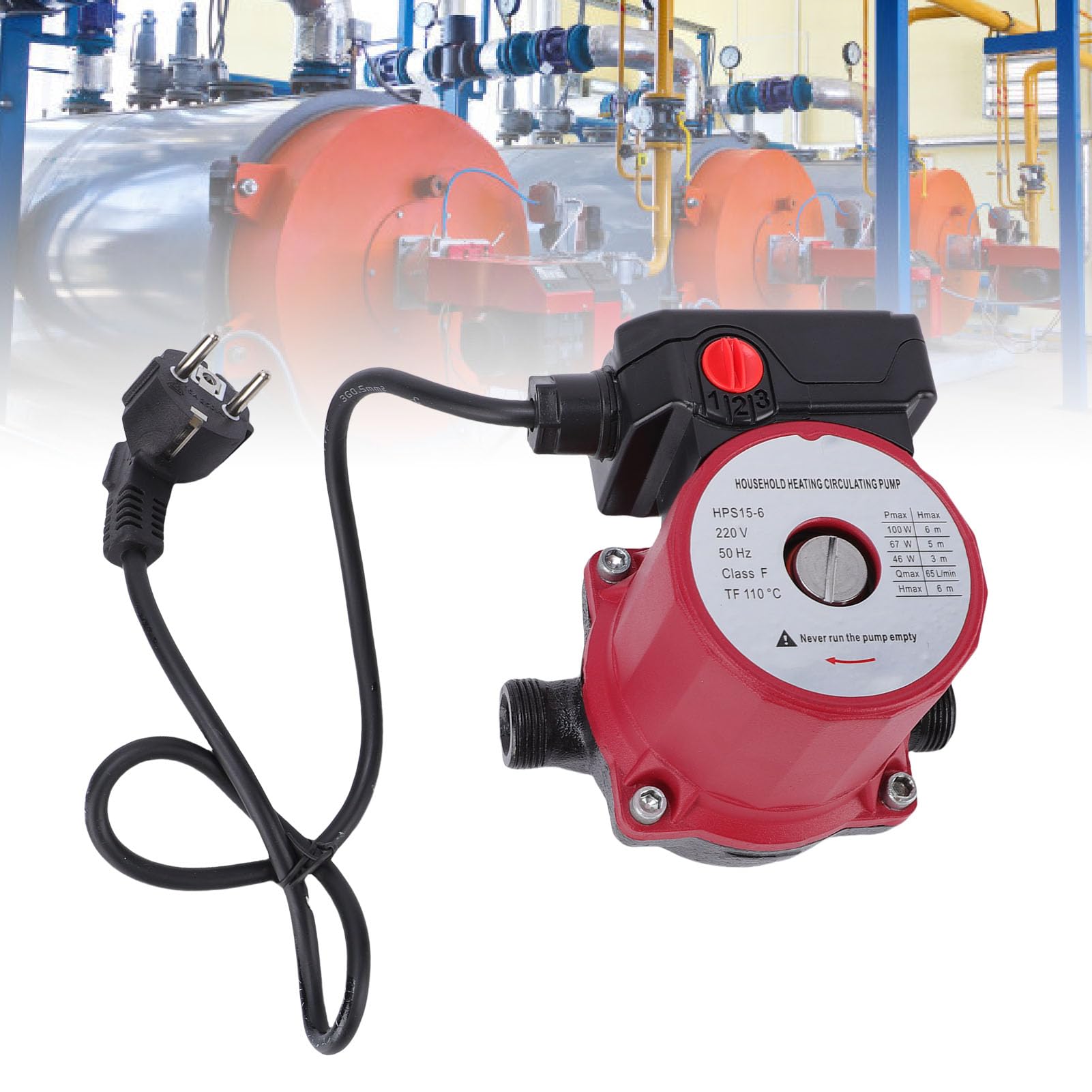 Pompa di ricircolo acqua calda 65 l/min 46 W 67 W 100 W 3 velocità Pompa di circolazione schermata per di riscaldamento Tubo NPT da 1 pollice Giunto da 3/4 di pollice