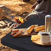 Vista 6 de Mantel rectangular de plástico para mesa de pícnic, 3 piezas, 30 x 72 pulgadas, vinilo impermeable con parte trasera de franela con borde elástico