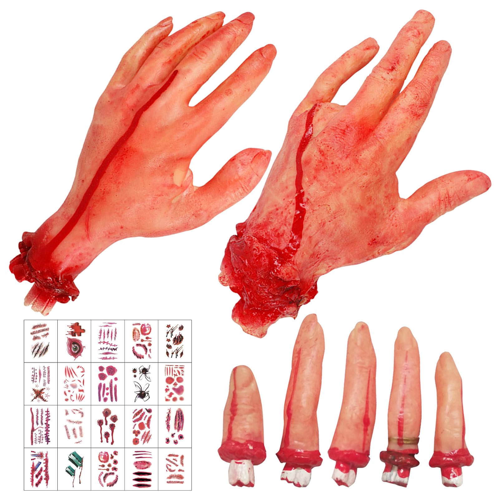 Accessoires Halloween Doigts Coupés Sanglants - Lot De 5 Pièces Réalistes Pour Déco Maison Hantée