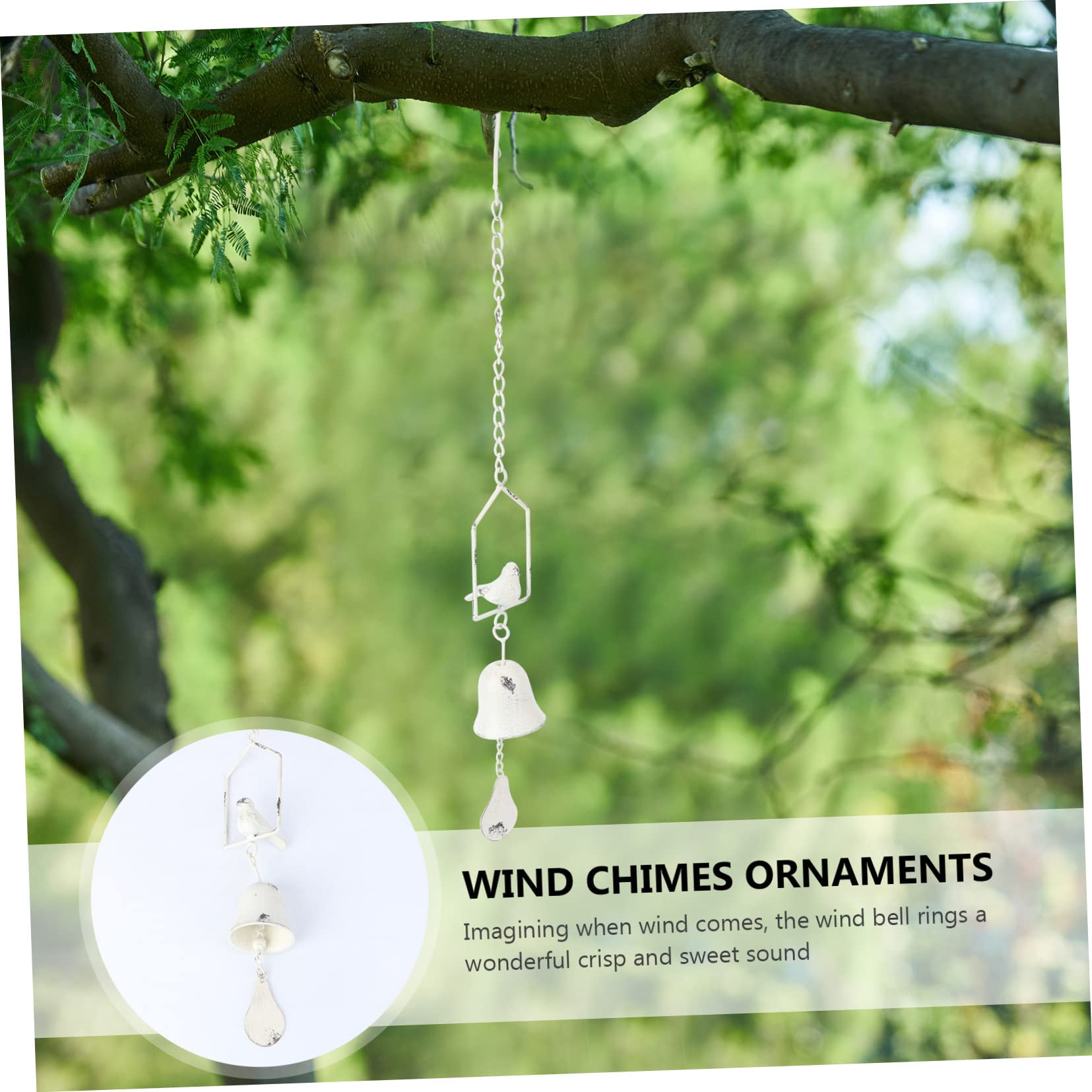 Campanello Vento in Ferro Uccellino Decorativo Bianco
