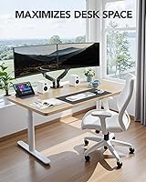Vista 7 de HUANUO FlowLift Soporte para monitor doble, soporte de escritorio para monitor de juegos totalmente ajustable para pantallas de computadora de 13 a