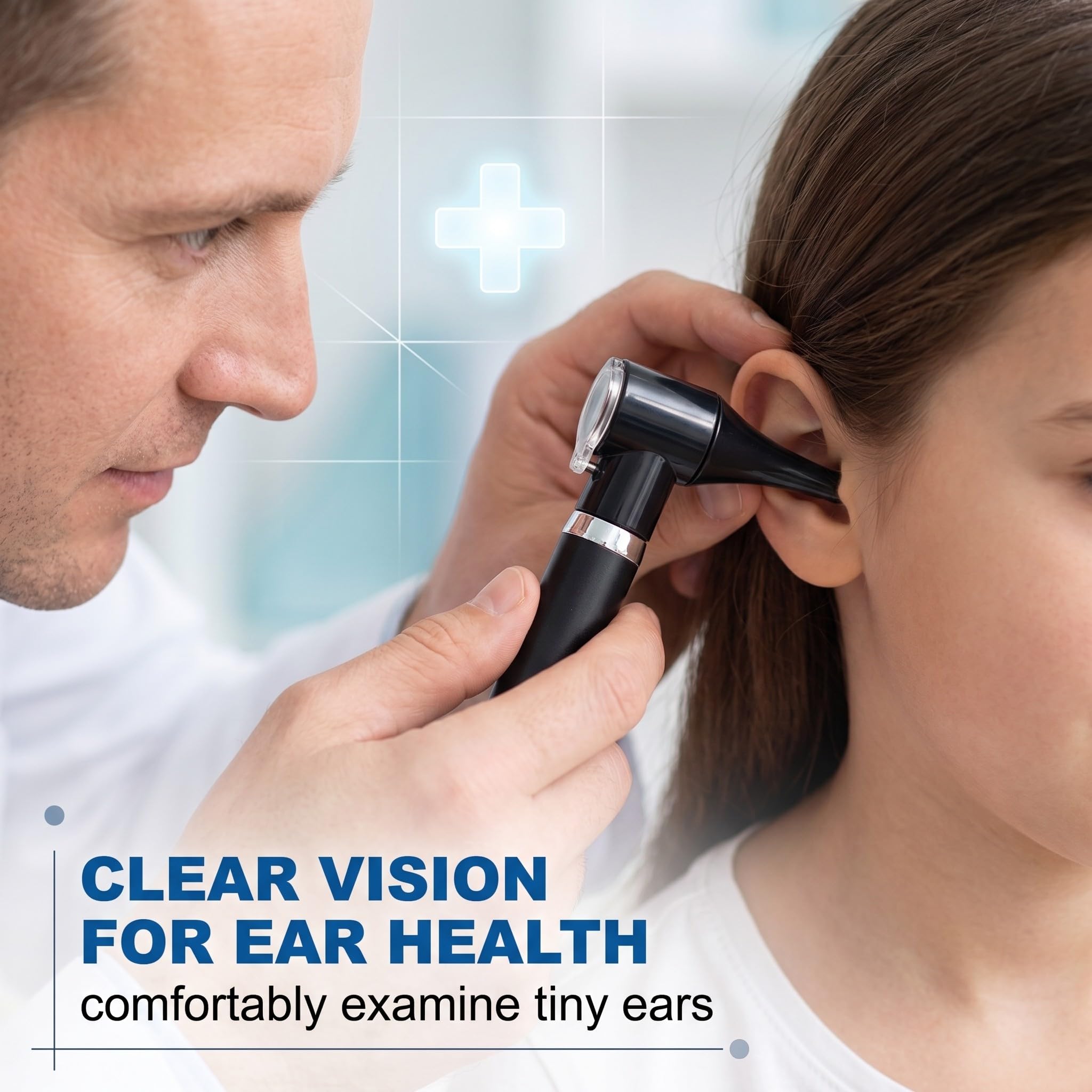 Mini Otoscope Oreille avec Grossissement et Lumière LED, Kit de Diagnostic Médical avec 5 Spéculums Auriculaires Interchangeables