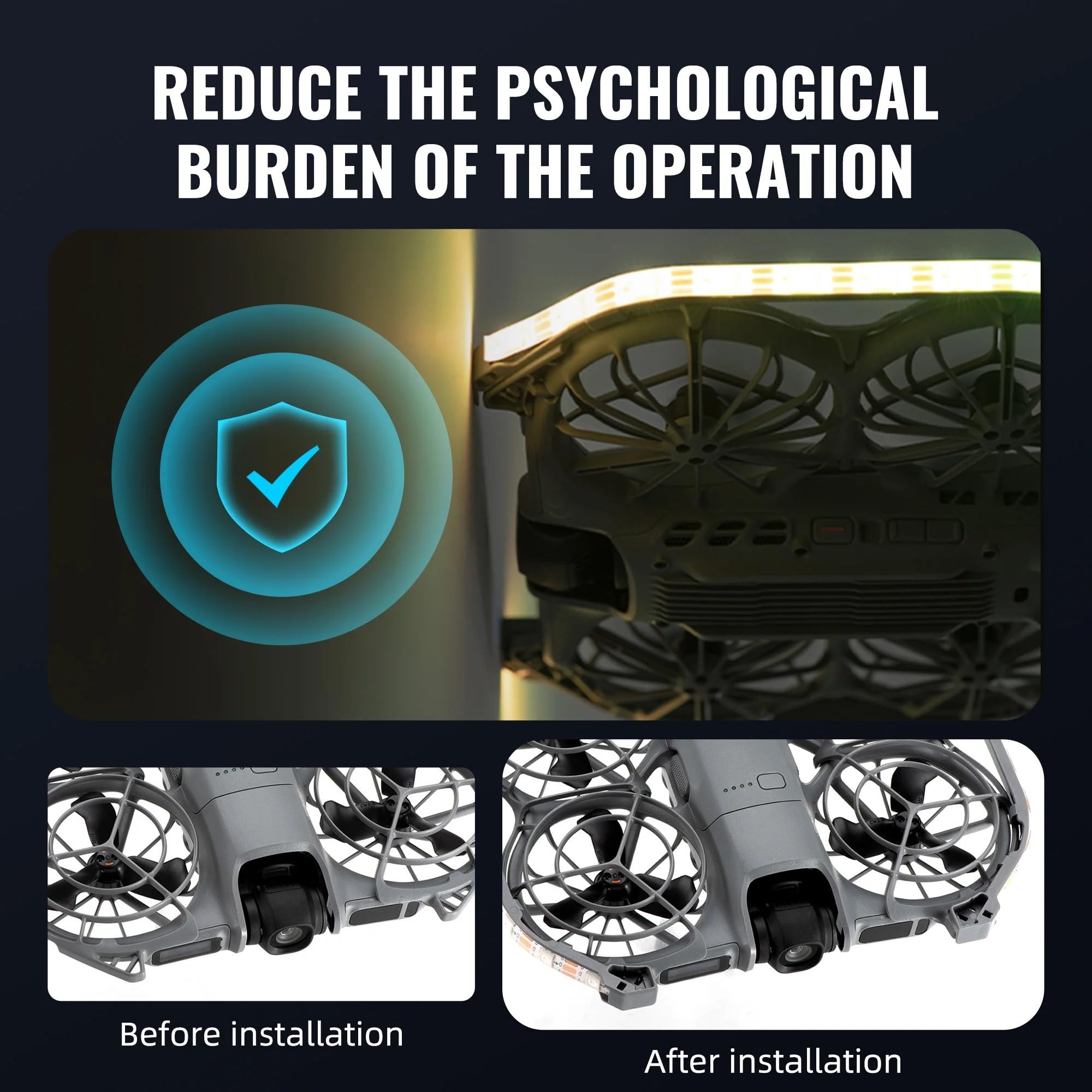Compatibile con DJI NEO 2 Striscia luminosa LED | Illuminazione colorata, leggera, installazione senza danni