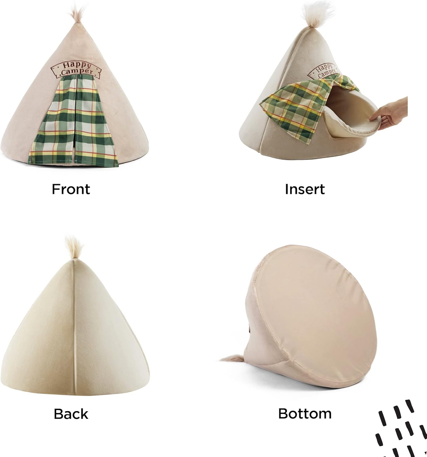 review Best Friends by Sheri Novelty Pet Hut, Covered Domed Cat and Dog Bed, Washable Microfiber, Teepee Camper