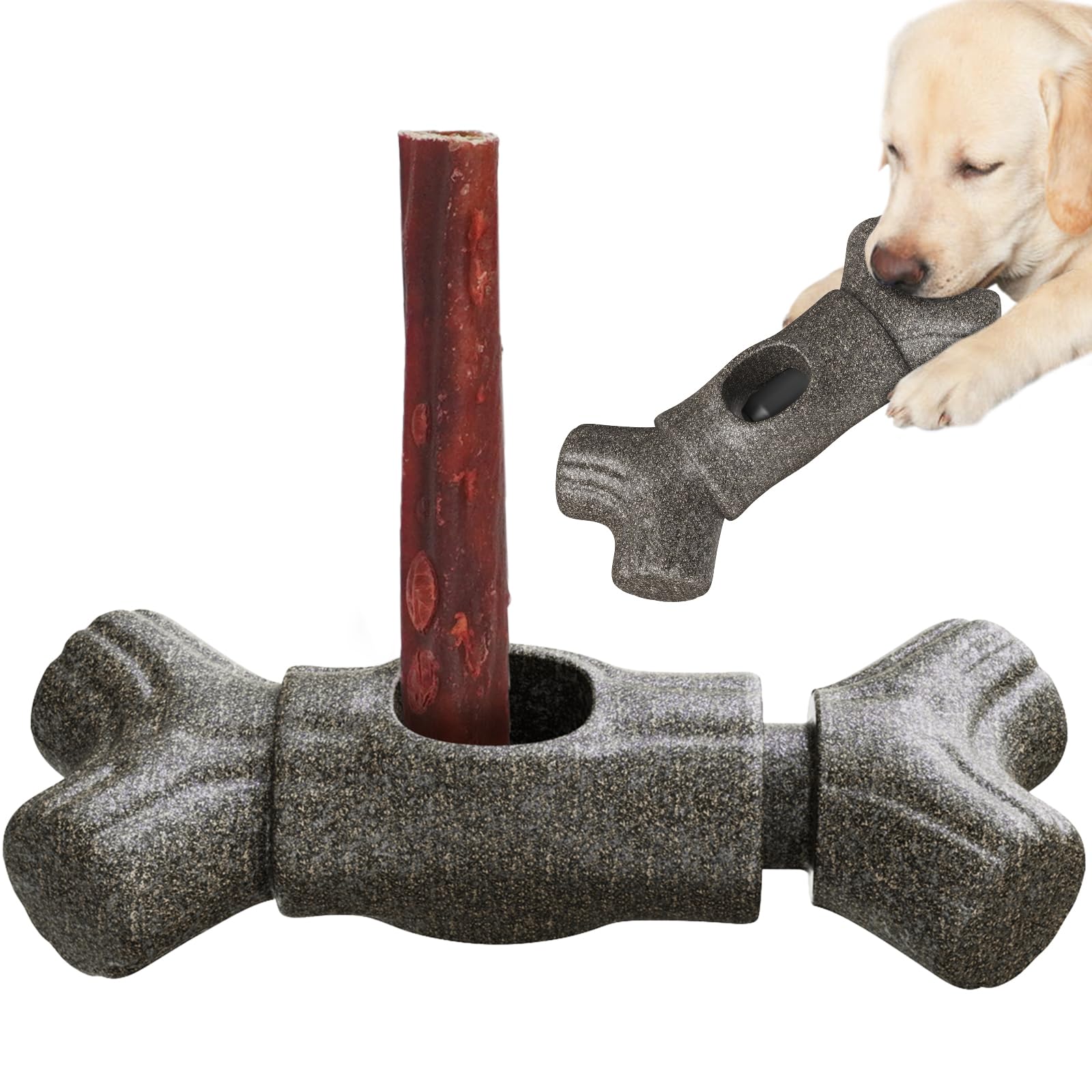 KADTC 2 in 1 Extra-Large Size Durable Dog Bully Stick Holder and Indestructible Chew Toy for Medium/Large Aggressive Chewers Breed Dogs