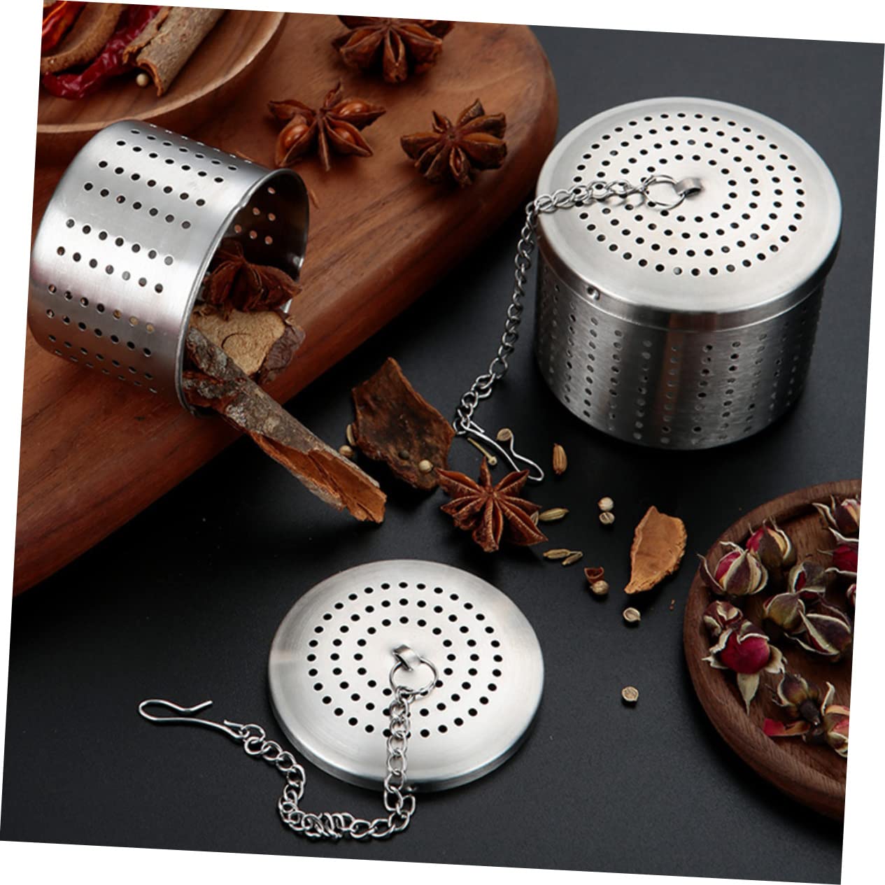 Amosfun 8 Piezas colador de té de acero inoxidable colador infusor de tetera bolsitas de té para té suelto filtro de té profesional té de malla Infusor de té colador de té reutilizable