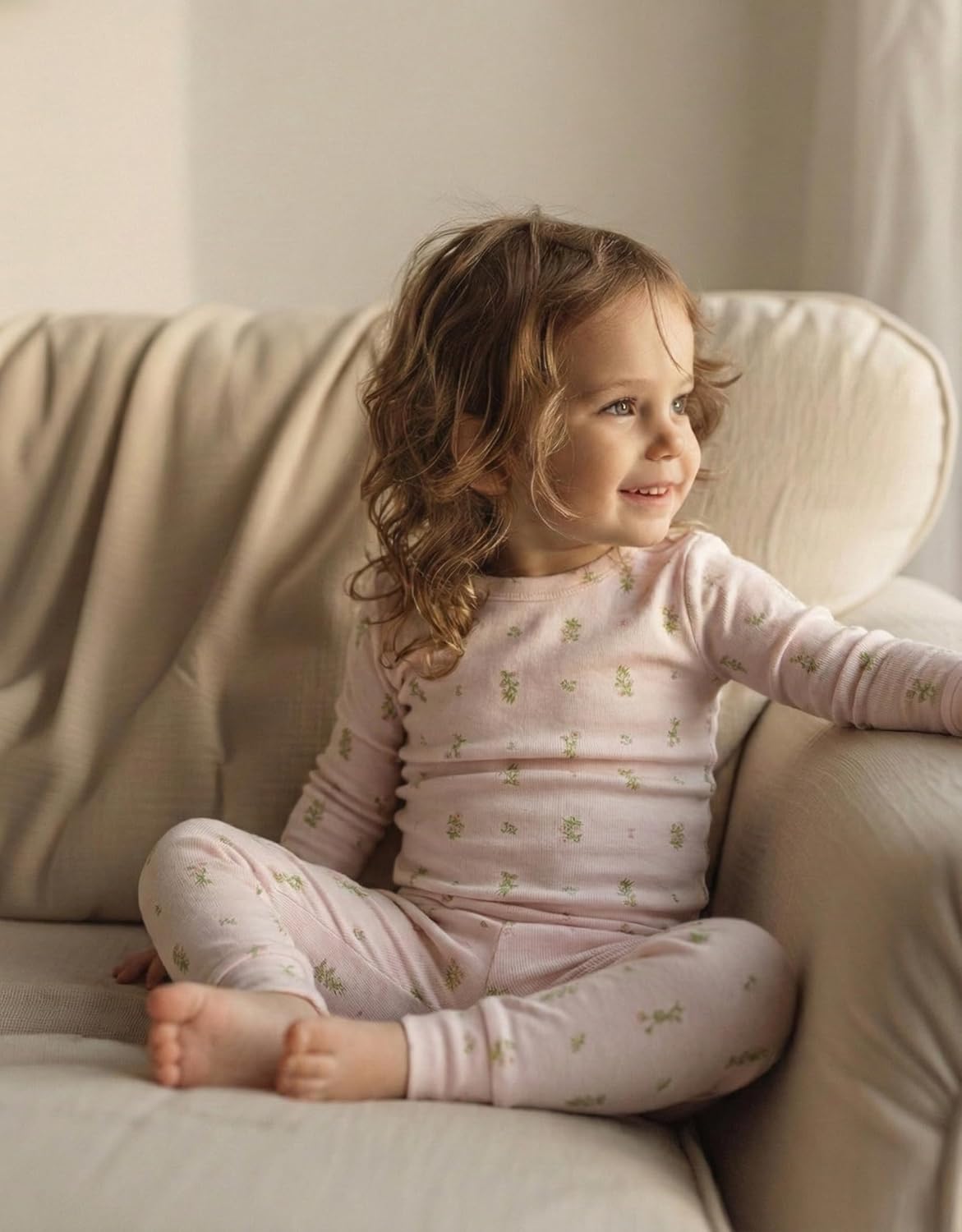 moimoln 6M-8Y Baby & Toddler Girl Floral Pajamas Soft Modal Cotton Breathable Snug-Fit Long Sleeve Sleepwear Set - Image 4