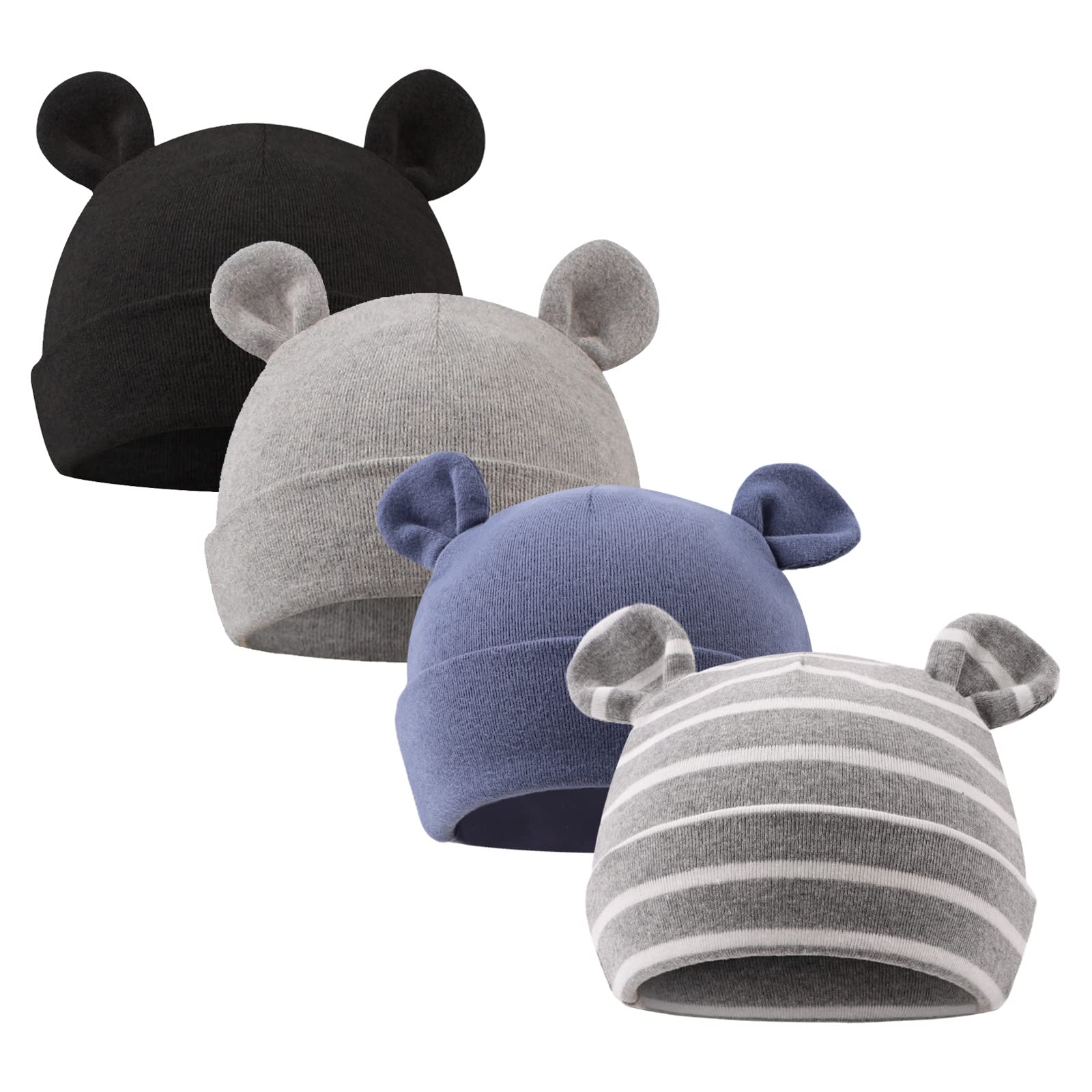 PESAATNewborn Hospital Hat 0-12Months Preemie Boys Girls Beanie Solid Infant Baby Hats Autumn Winter