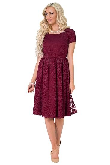 Modest bridesmaid dresses burgundy Clearance