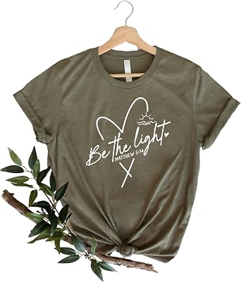 Christian Gift T-Shirt, Inspirational Mathew 514 Bible Verse Apparel, Religious T-Shirt for Faithful, Church Outfit Multicolor