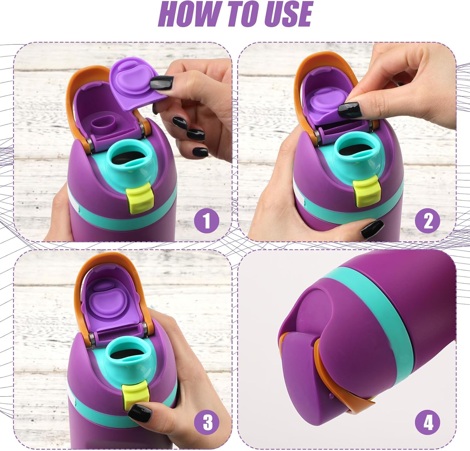 4pcs Water Bottle Seal Circle & 4pcs Replacement Stopper, Silicone O Circle Lid Gasket Parts for Owala Free Sip 19oz 24oz 32oz 40oz, Cap Mouth Plug Gasket Accessories, BPA-Free - Image 3