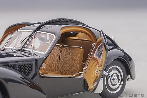 Miniatura 14 de Auto Art Models 1938 Bugatti Type 57SC Atlantic con ruedas de disco negro 143 modelo de auto fundido a presión por AUTOart 50946