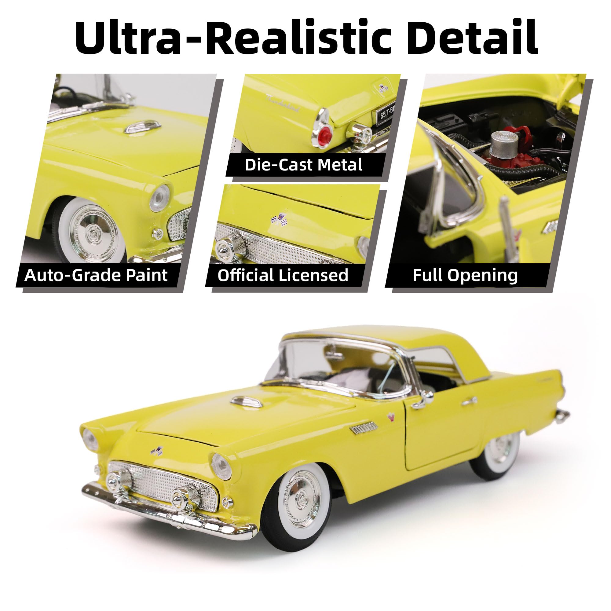 Amazon.com: LUCKY DIE CAST 1955 Ford Thunderbird 1/18 Scale Die