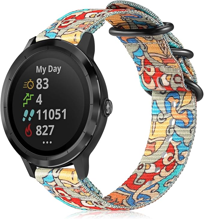 Fintie armband compatibel met Garmin Vivoactive 3/Vivomove HR/Vivoactive 3  Music/Venu/Forerunner 245/645 Music - nylon horlogeband, verstelbare  reserveband met roestvrijstalen gespen : Amazon.nl: Elektronica