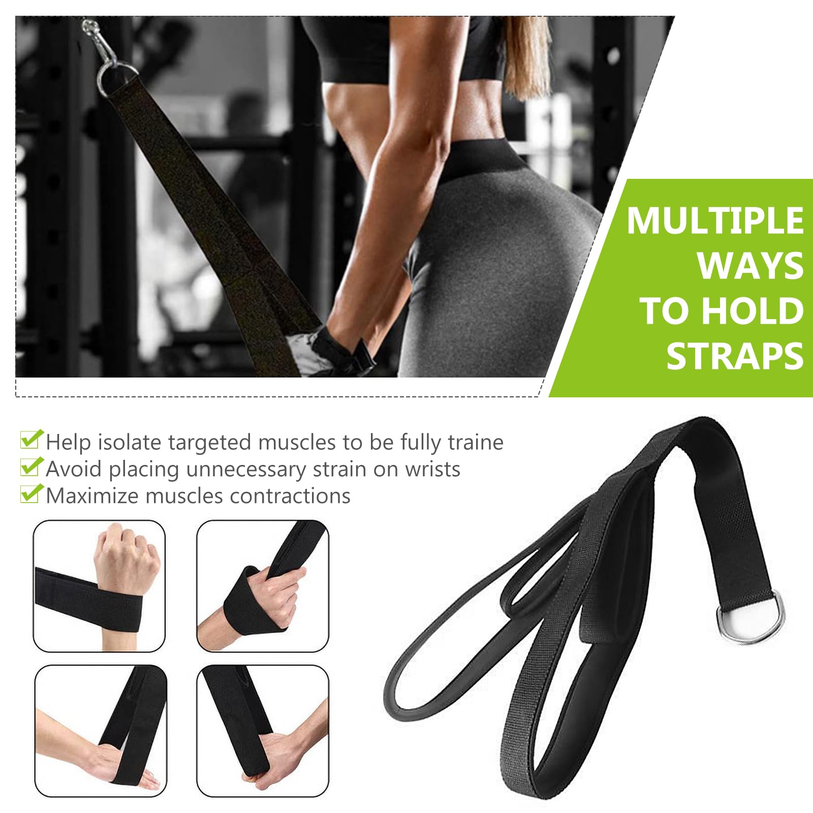 Câble Fixation Triceps + Bande Résistance - Équipement Fitness Portable Pour Musculation à Domicile - 5