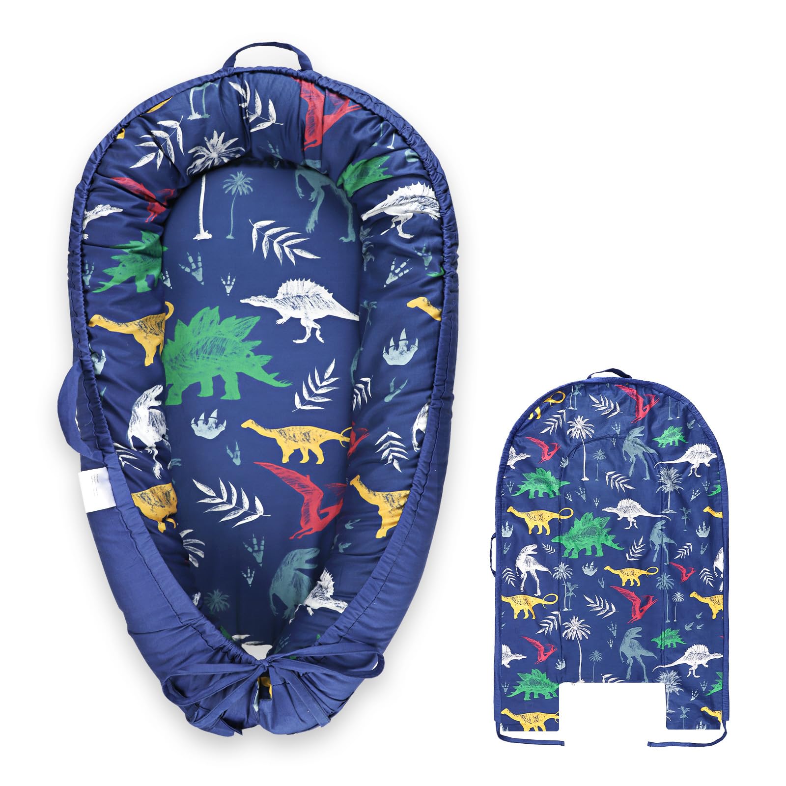 Photo 1 of Hooyax Baby Lounger Cover - Soft Cotton, Adjustable, Dinosaur Pattern