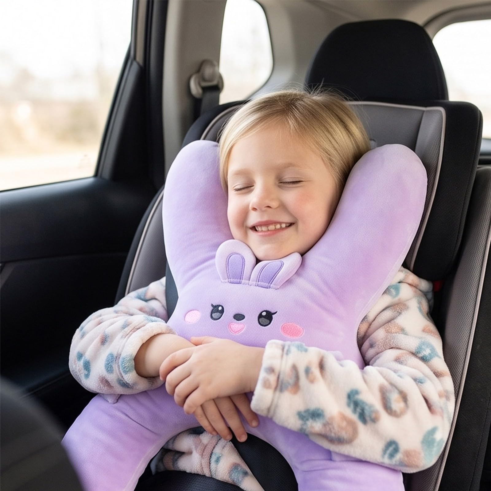 Pillow Cover Kids Car Neck Travel for Child Auto Seat Headrest Comfort Soft Breathable Carseat Toddler Nap Rest