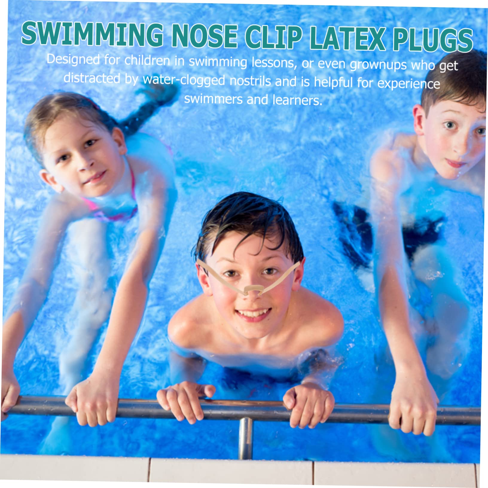 GOOHOCHY Waterproof Rubber Nose Clip for Swimmers Latex Plugs with String for Kids Adults