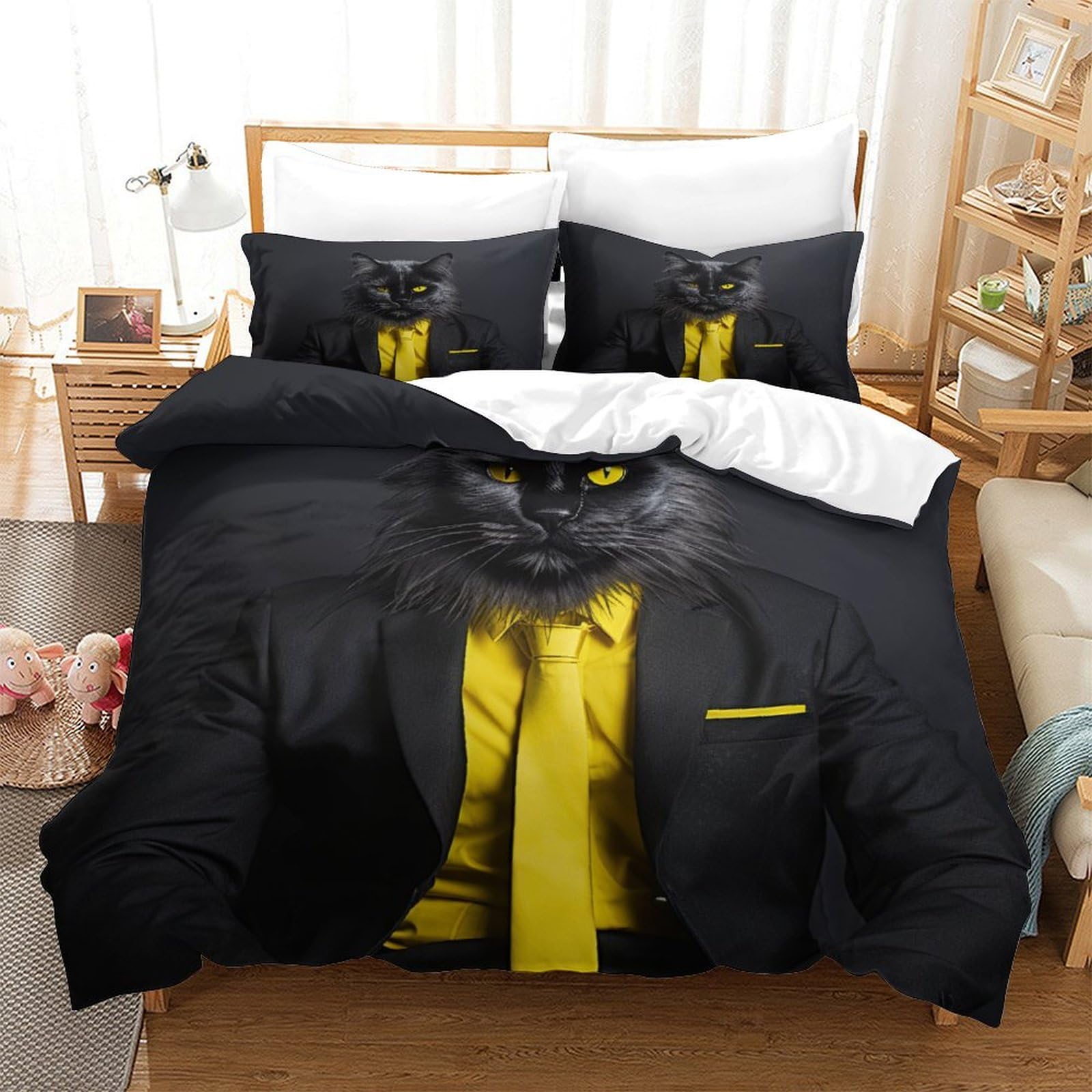 P1S9U7W5Y Unique Suit Pattern 3D Printed Duvet Cover Set 3pcs Microfiber Suit Bedding Set Double