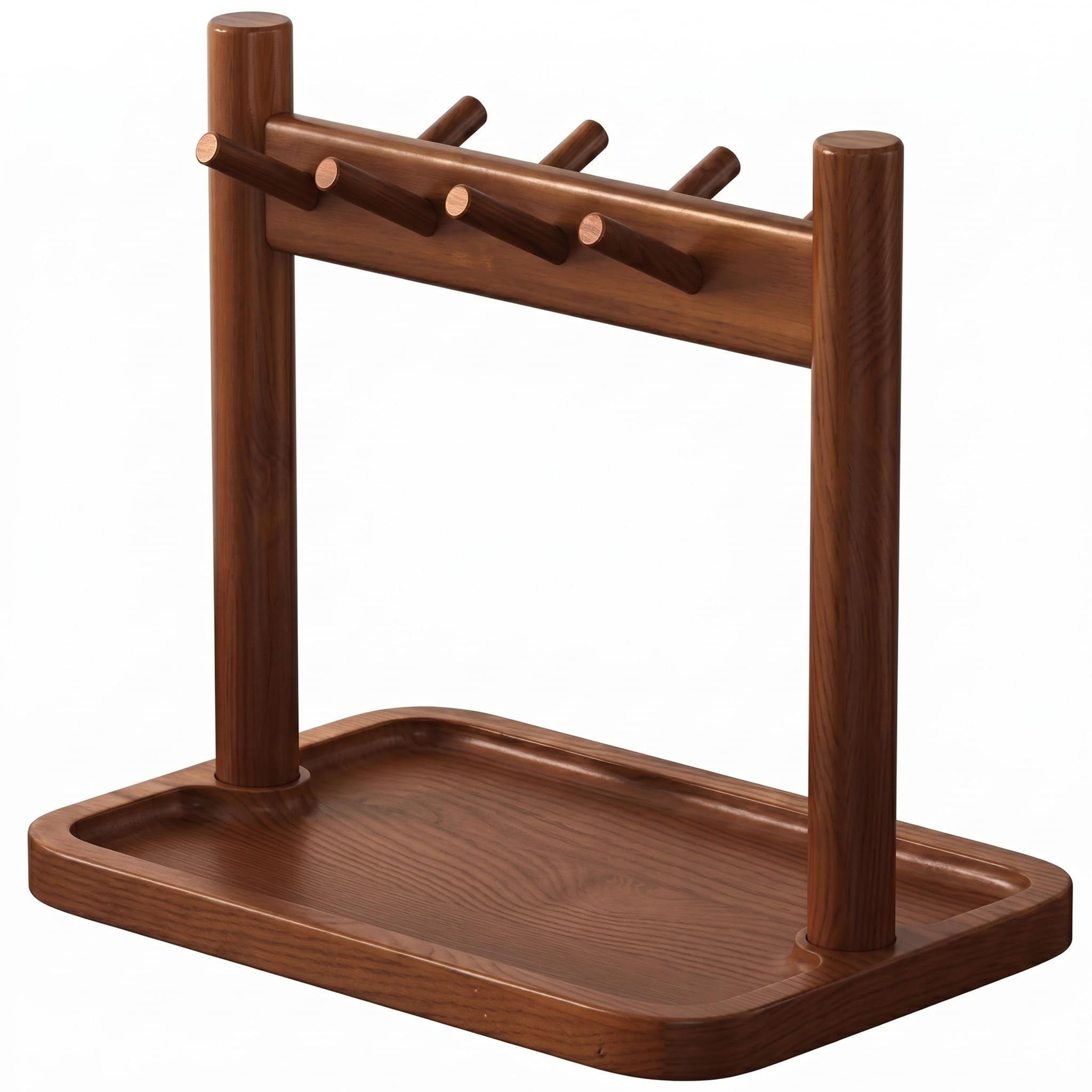 Syutokul Key Tray for Entryway Table, Wood Catch All Trays with Hooks for Keys, Jewelry, Wallets, Glasses Watches Vanity