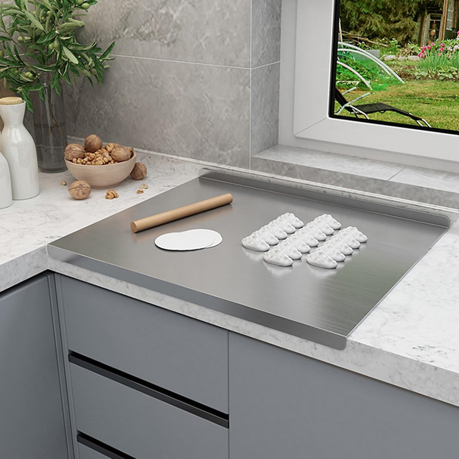 Plaque inox cuisine plan de travail moderne en acier inoxydable