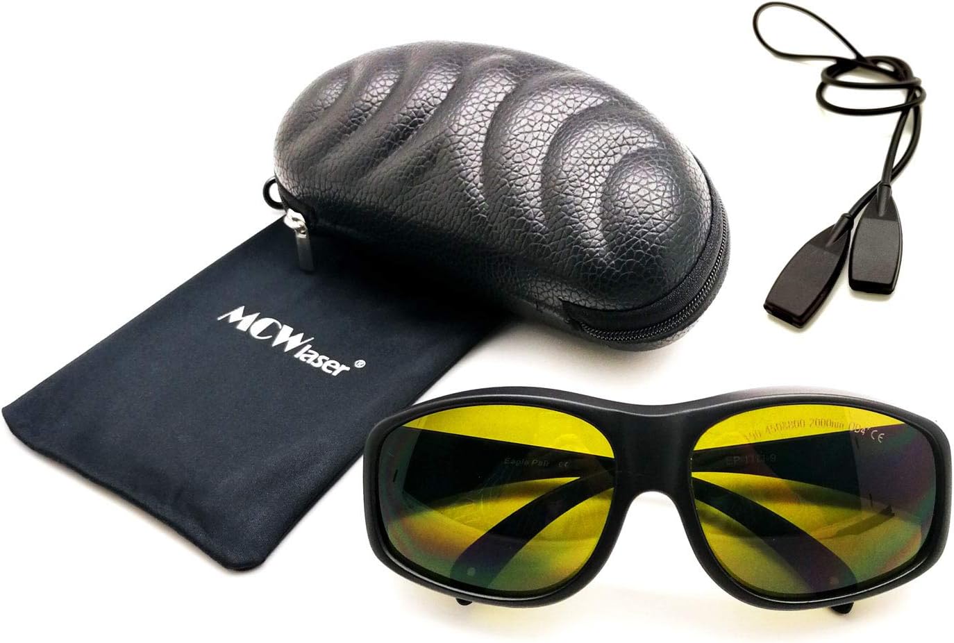 MCWlaserLaser Safety Glasses 190-450 & 800-2000nm Safety Glasses Typical for 355nm 405nm 445nm 450nm 808nm 980nm 1064nm 1085nm 1320nm 1342nm 1470nm 1550nm Absorption Type EP-5