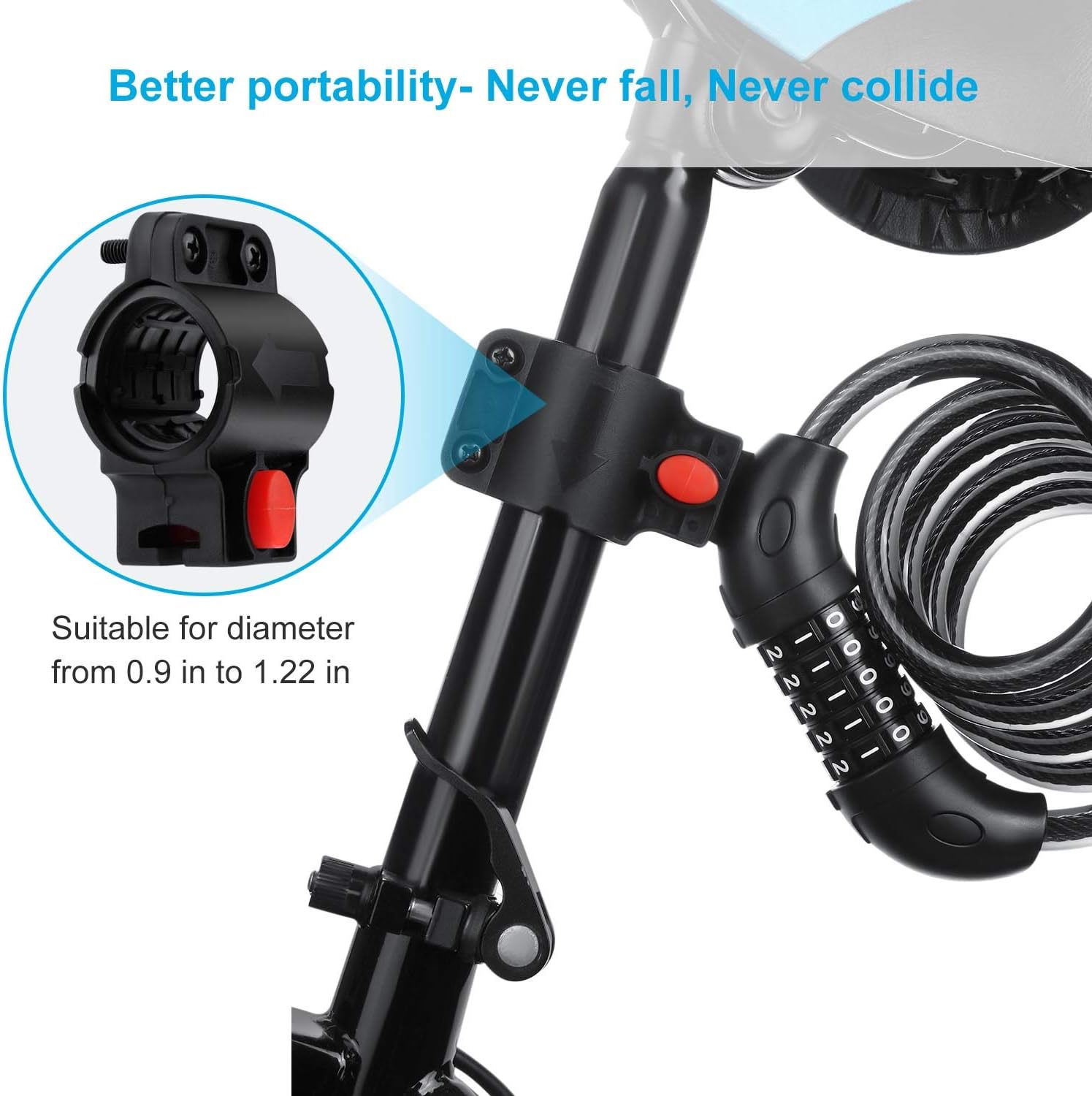 Buy VLTAWA Bike Lock with Mounting Bracket, 4 ft Bike Lock Cable, 1/2