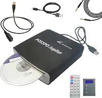 Júpiter Cd Dvd Player para Carro com Porta Usb Porta Aux, Cd Player Externo Portátil Que Se Conecta Ao Carro, Laptop, Desktop, Tv, Computador Mac, Ligar e Usar - Atualizado com Cabo de Extensão