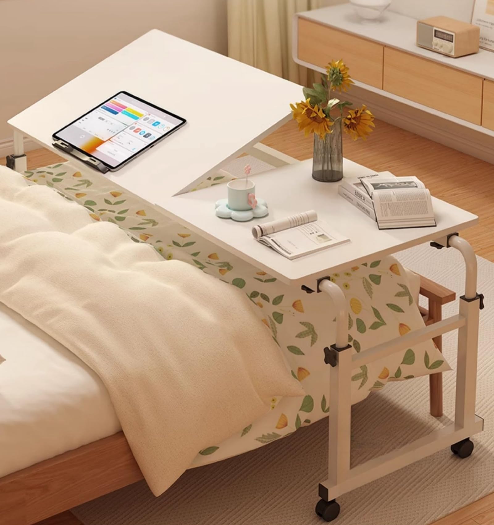 Amazon｜ベッドデスク ベッド上テーブル キャスター付き ベッド