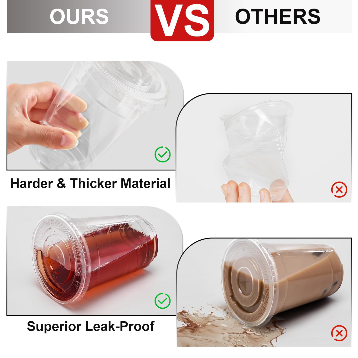 100 Pack 20 oz Plastic Cups, Clear Disposable Iced Coffee Cups — Amazon image 4