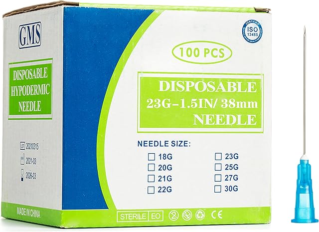 100 Pcs 23G-1.5IN/ 38mm Stainless steel Dispensing Accessories, Individually Sealed
