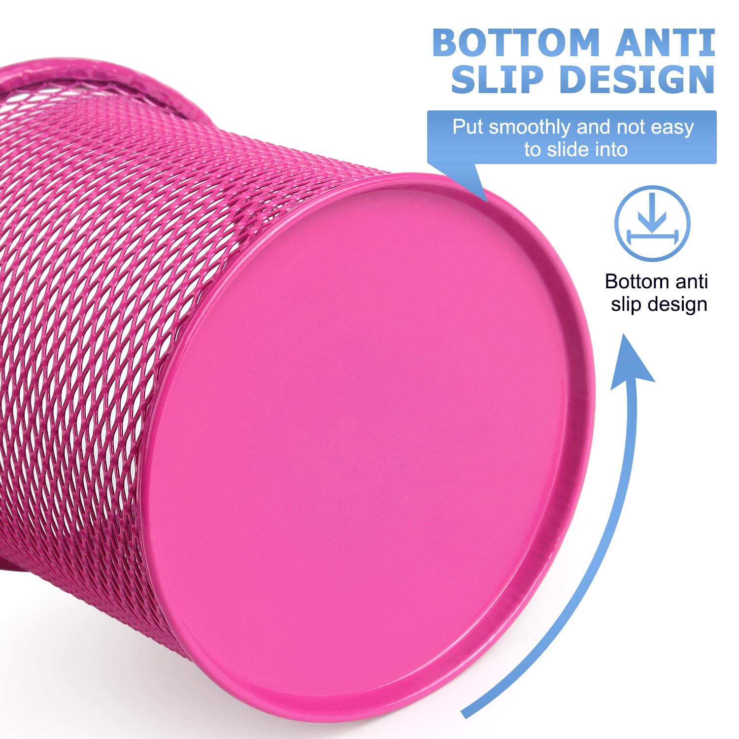 Tamaki Soporte para bolígrafos para escritorio, soporte de malla de alambre para lápices, organizador de bolígrafos para escritorio, oficina (rosa)