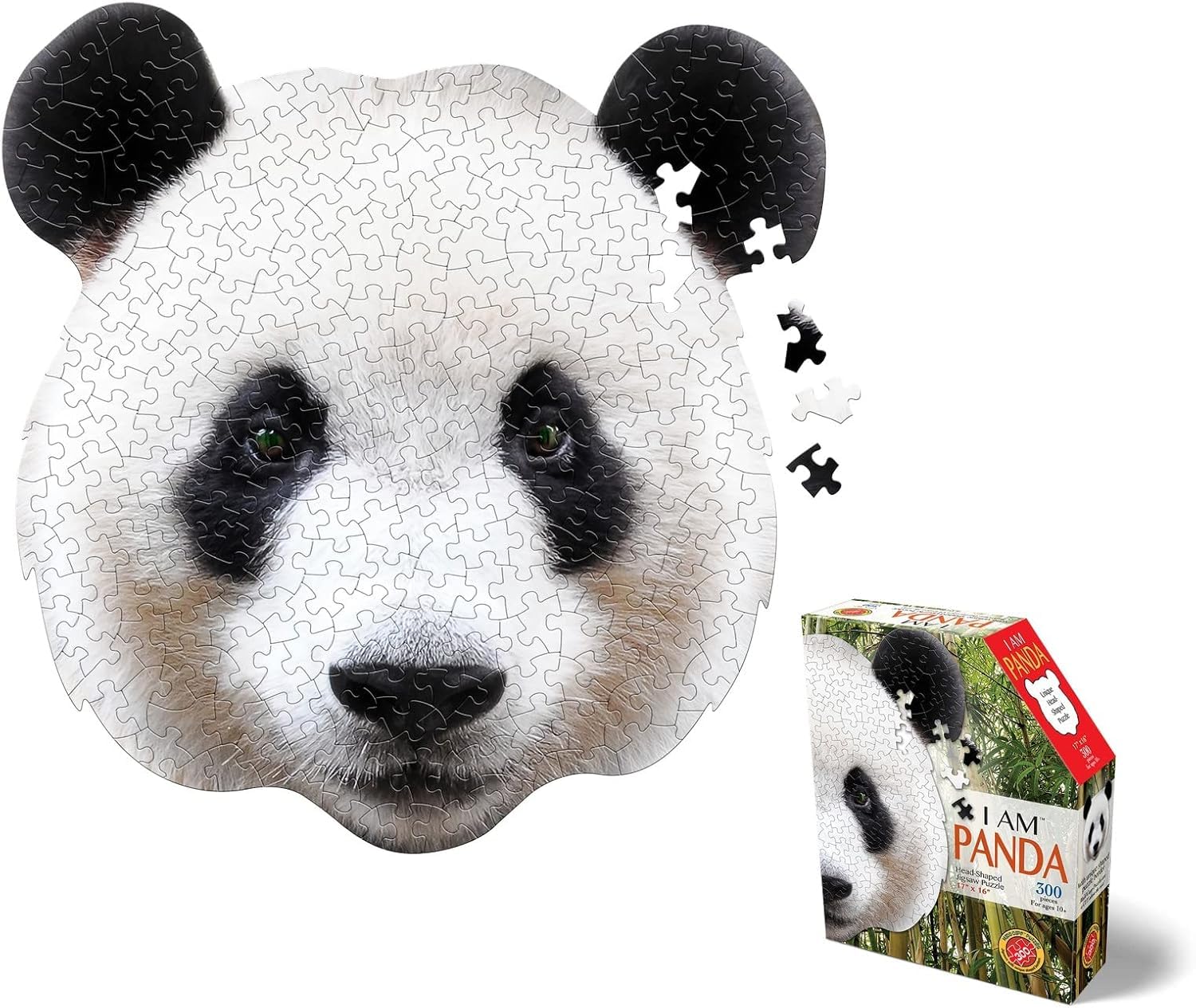 Madd Capp Panda Jigsaw Puzzle - 300 Piece Animal Shaped Puzzle With Fun Facts