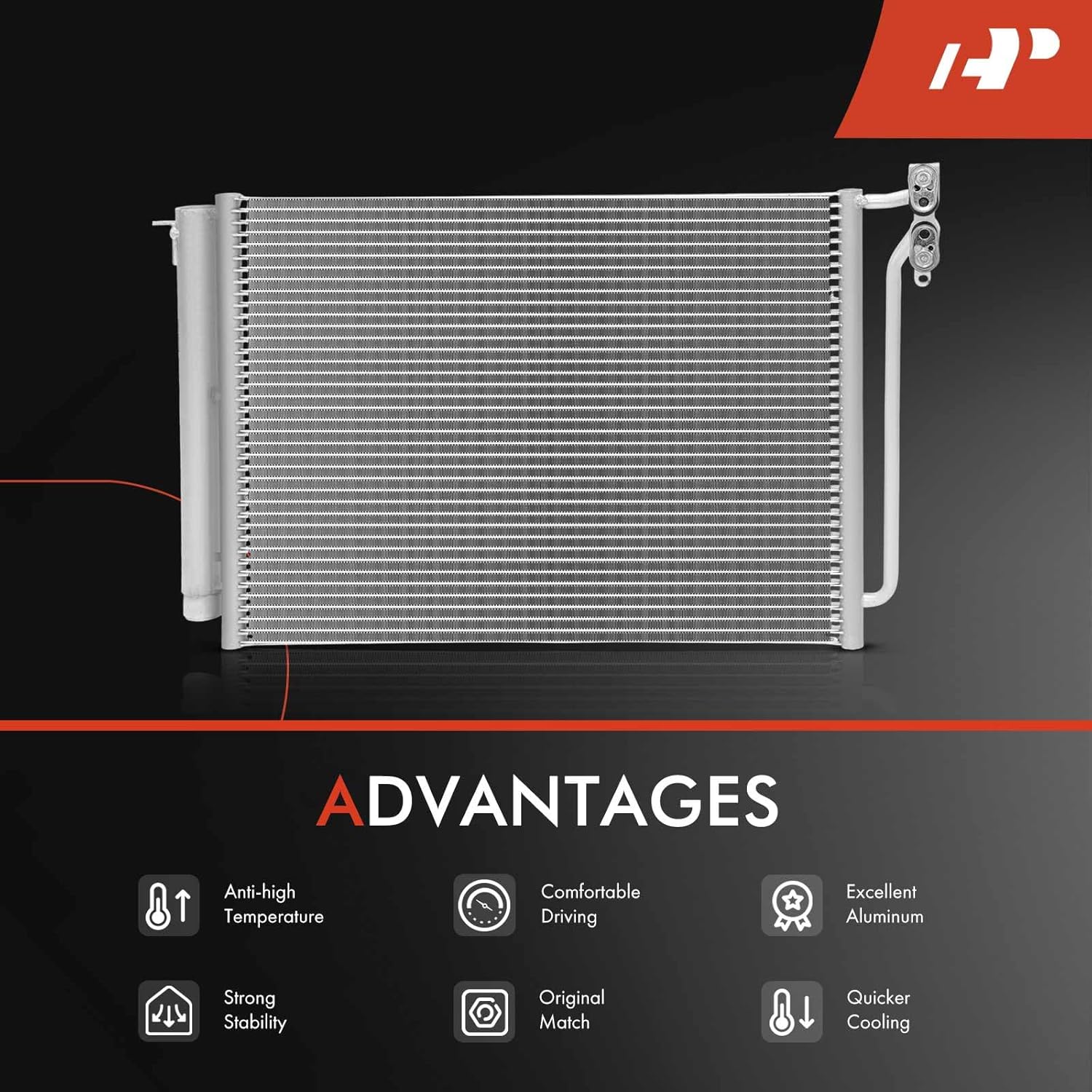 A-Premium Air Conditioning A/C Condenser Compatible with BMW E53 Serial X5 2000 2001 2002 2003 2004 2005 2006, 3.0L 4.4L 4.6L 4.8L, Sport Utility