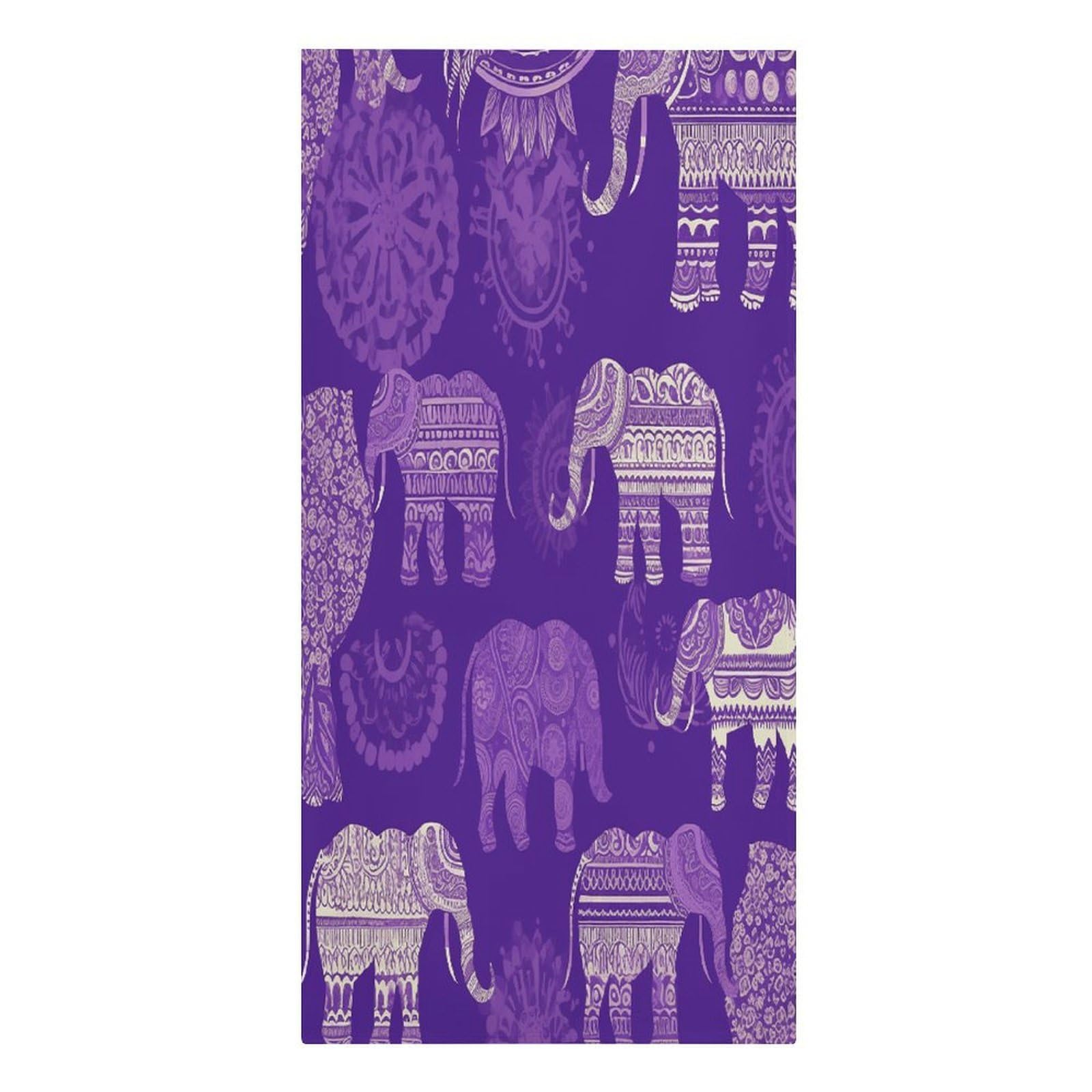 VstaDank Purple Elephant Beach Towel Vacation Essentials Sand Free Soft Quick Dry Swim Towels 61"x30" Modern Extra Large Towels Lightweight Microfiber Beach Towel for Swimming Pool