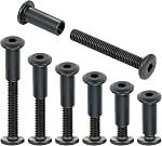 100 Set M6 Binding Screws Posts Countersunk Rivet Socket Cap Connecting Bolts Cap Nuts Assortment Kit for Baby Bed Furniture,Leather Saddles Purses Belt Repair (100 Set Black)