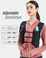 Vista 2 de Running Vest for Women Men, USA Original Patent, Adjustable Chest Straps Running Hydration Vest with 500ml Soft Flask, Lightweight Reflective