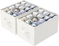 Vista 1 de 2 Pack Shoe Storage Bins, Fits Up to 24 Pairs, Foldable Space-saving Closet Organizers System, Clothes Basket with Reinforced Handles, 16.5 x 12.6 x