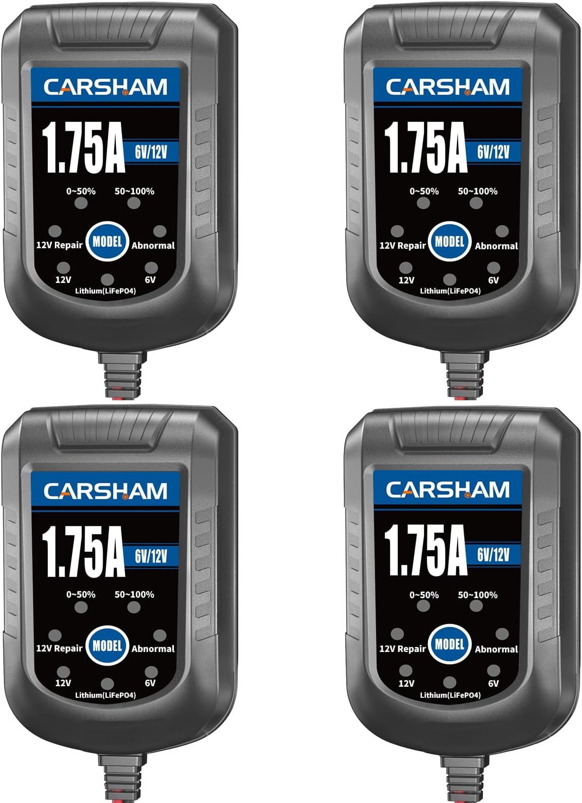 [2Pack] FOVAL Fully Automatic Trickle Charger, 1000mA 12V