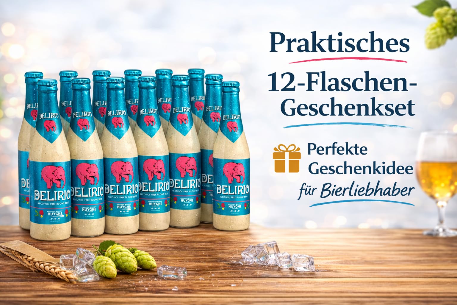 Delirium Blond Delirio alkoholfreies Belgisches Bier 0,33l 12 Flaschen (0,3% Vol.) Belgischer Biergenuss alkoholfreie Spezialität Premium Braukunst aus Belgien Geschenkidee für Genießer