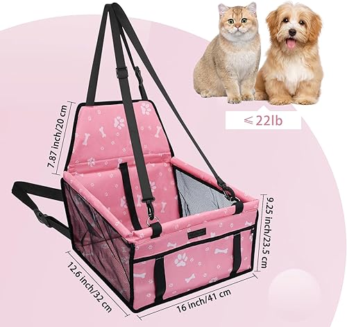 Miniatura 2 de PetsHome Asiento de automóvil para perro, plegable, impermeable, transpirable, bolsa de viaje Oxford para perros pequeños a medianos, cachorros y