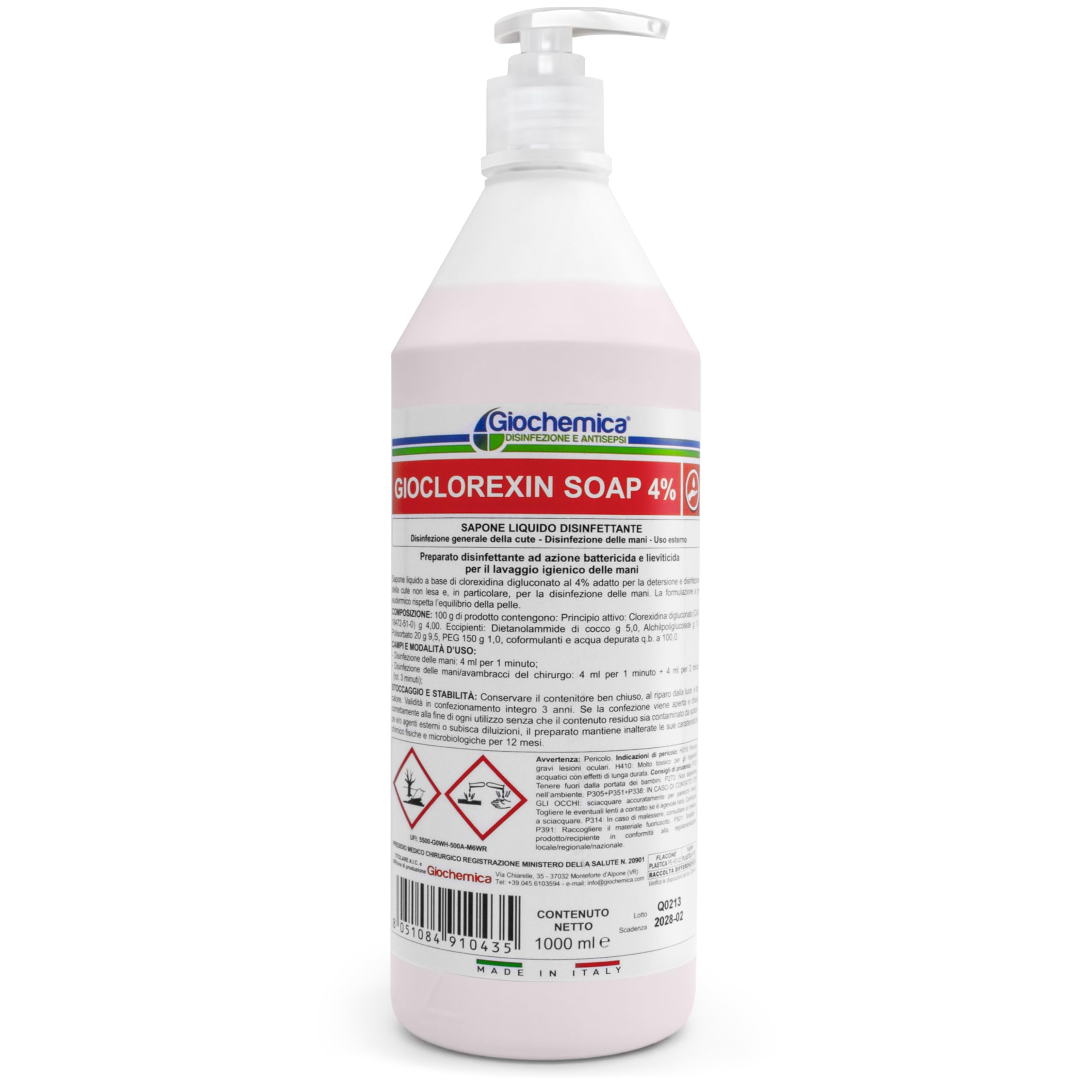 GIOCLOREXIN SOAP 4% Sapone Liquido Disinfettante a Base di Clorexidina 3 Flaconi da 1000