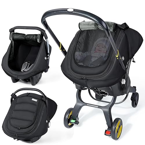 Miniatura 1 de IvyWind Funda de asiento de automóvil de invierno para bebé, funda universal para asiento de automóvil para bebés con ventana de malla transpirable,