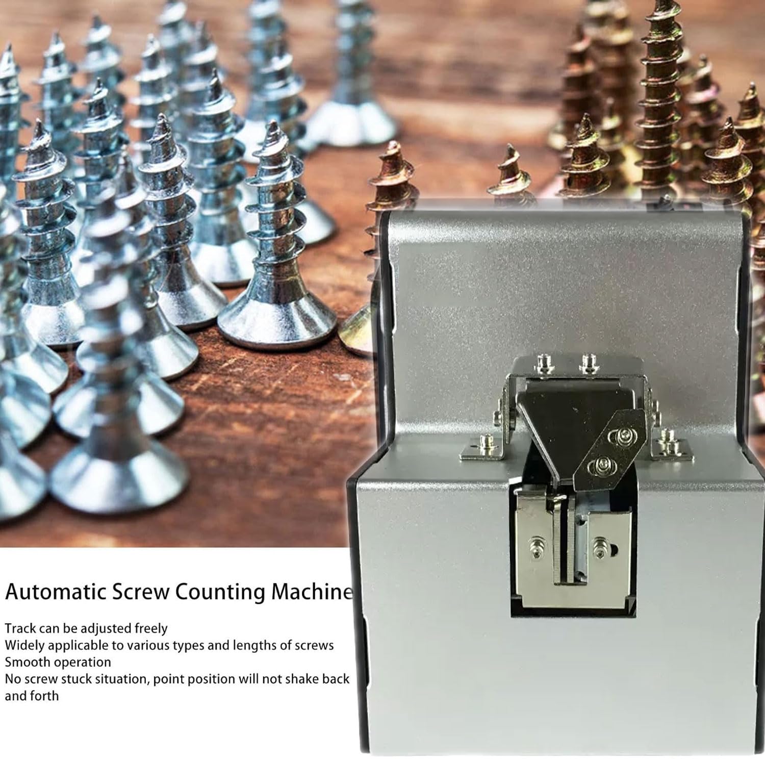 Automatische Schraubenanordnungsmaschine, verstellbares Spurschraubenzufuhrsystem mit Vibrationszuführung, Partikelzähler, kein Stau Schraubenzähler für Rund- und Flachkopfschrauben