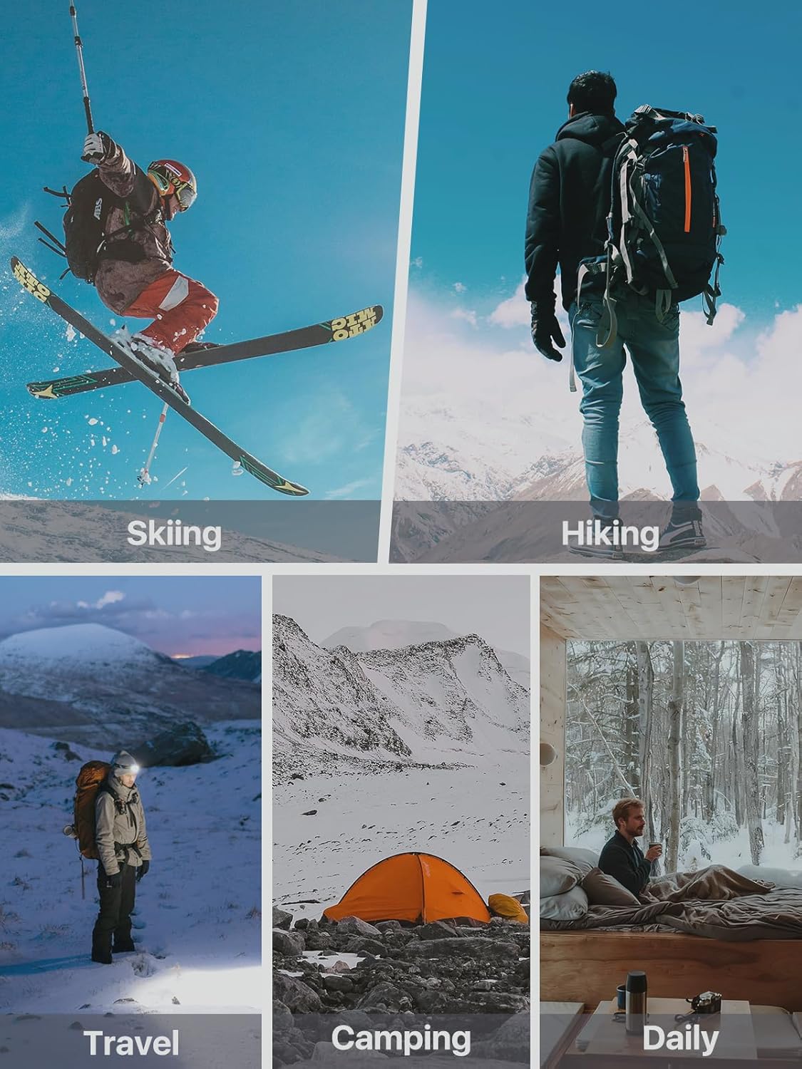 FREE SOLDIER Men's Warm Utility Puffy Quilted Insulated Pants Windproof Winter Pants (Small Brown) - Image 7