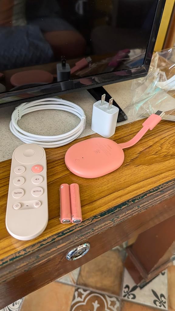 Chromecast con Google TV 4K Rosa: Streaming de Alta Definición con