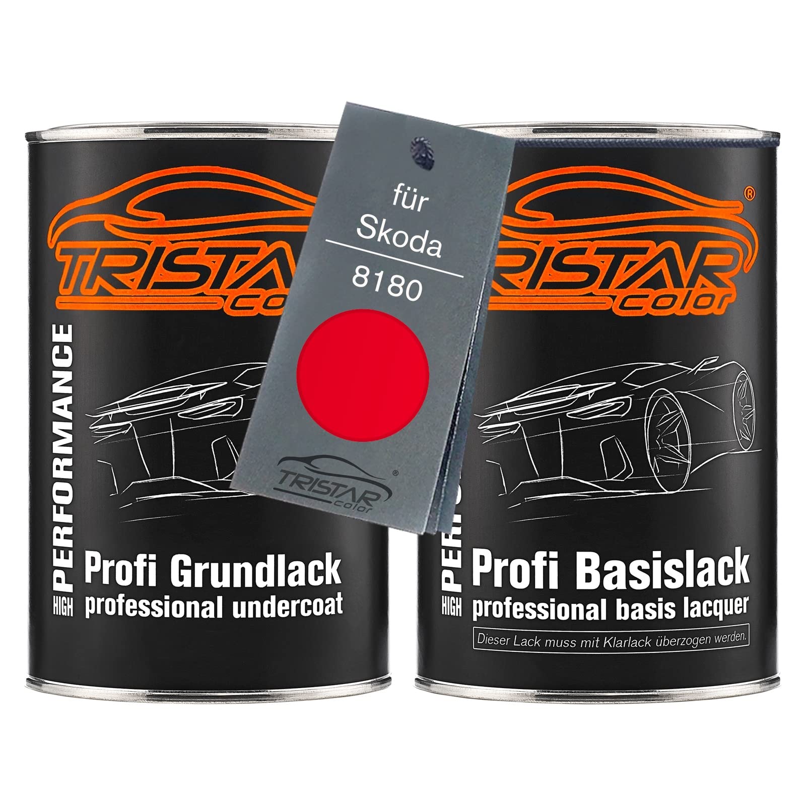 TRISTARcolor Autolack Dosen Set für Skoda 8180 Rally Red/Rallyrot 2,0L